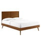 Modway Marlee Wood Full Platform Bed in Walnut with Splayed Legs, Double