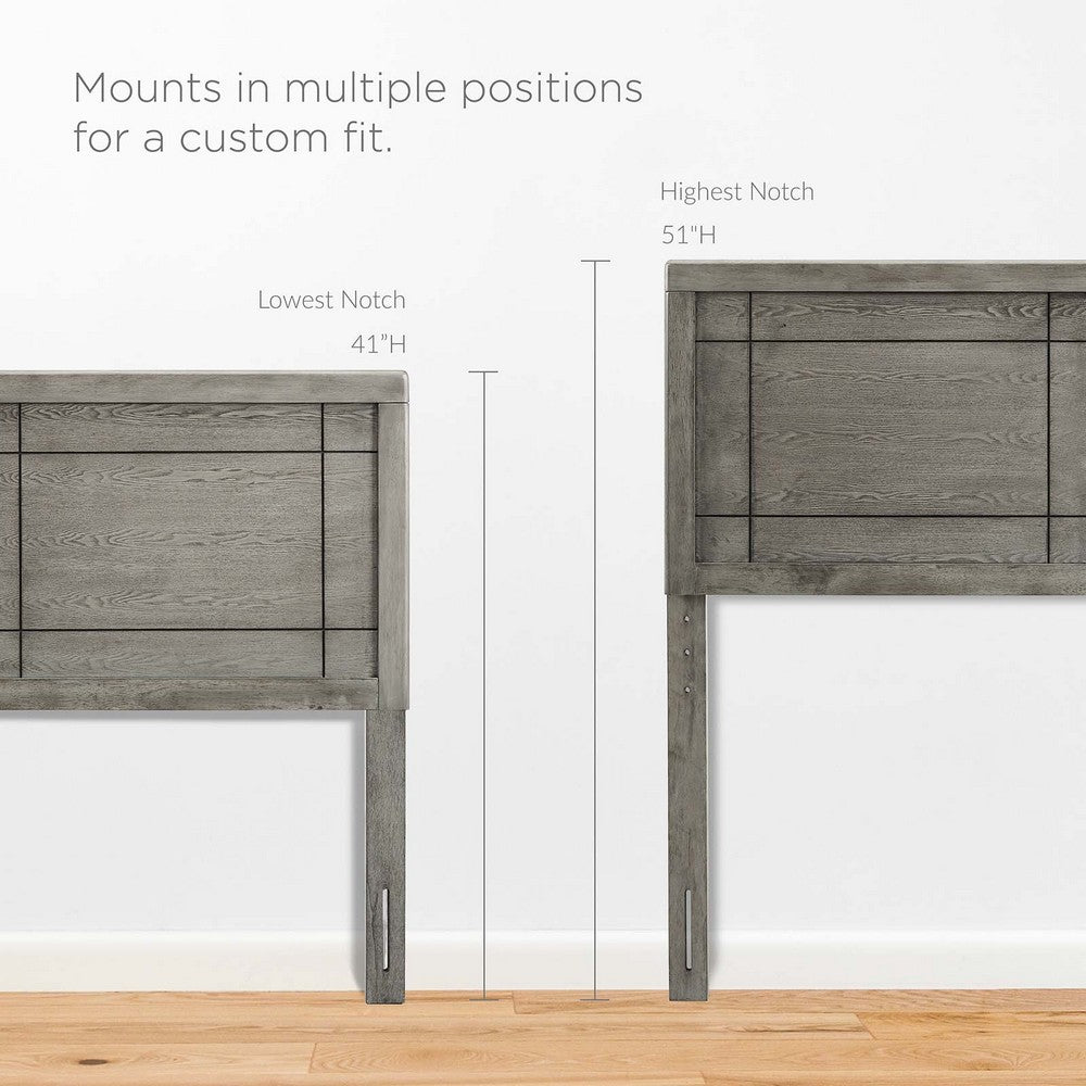 Marlee Wood Twin Platform Bed With Splayed Legs by Modway| Gray