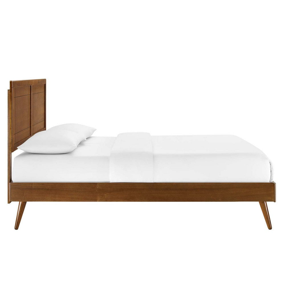 Modway Marlee Wood Twin Platform Bed in Walnut with Splayed Legs Single MDY-MOD-6630-WAL