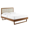 Modway Willow Wood Platform Bed with Angular Frame, Full, Walnut Beige