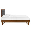 Modway MOD-6634-WAL-CHA Willow Full Wood Platform Bed with Angular Frame Walnut Charcoal MDY-MOD-6634-WAL-CHA