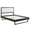 Modway MOD-6635-BLK-WHI Willow King Wood Platform Bed with Angular Frame Black White MDY-MOD-6635-BLK-WHI