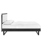 Modway MOD-6635-BLK-WHI Willow King Wood Platform Bed with Angular Frame Black White MDY-MOD-6635-BLK-WHI