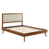 Modway Willow Wood Platform Bed with Splayed Legs Full Walnut Beige MDY-MOD-6637-WAL-BEI