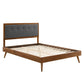 Modway Willow Wood Platform Bed with Splayed Legs Full Walnut Charcoal MDY-MOD-6637-WAL-CHA