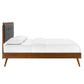 Modway Willow Wood Platform Bed with Splayed Legs Full Walnut Charcoal MDY-MOD-6637-WAL-CHA