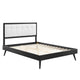 Modway MOD-6638-BLK-WHI Willow King Wood Platform Bed with Splayed Legs Black White MDY-MOD-6638-BLK-WHI