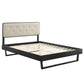 Modway Bridgette Wood Platform Bed with Angular Frame Double Black Beige MDY-MOD-6643-BLK-BEI