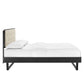 Modway Bridgette Wood Platform Bed with Angular Frame Double Black Beige MDY-MOD-6643-BLK-BEI