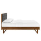 Modway Bridgette Wood Platform Bed with Angular Frame Single Walnut Charcoal MDY-MOD-6645-WAL-CHA