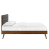 Modway Bridgette Wood Platform Bed with Splayed Legs King Walnut Charcoal MDY-MOD-6647-WAL-CHA