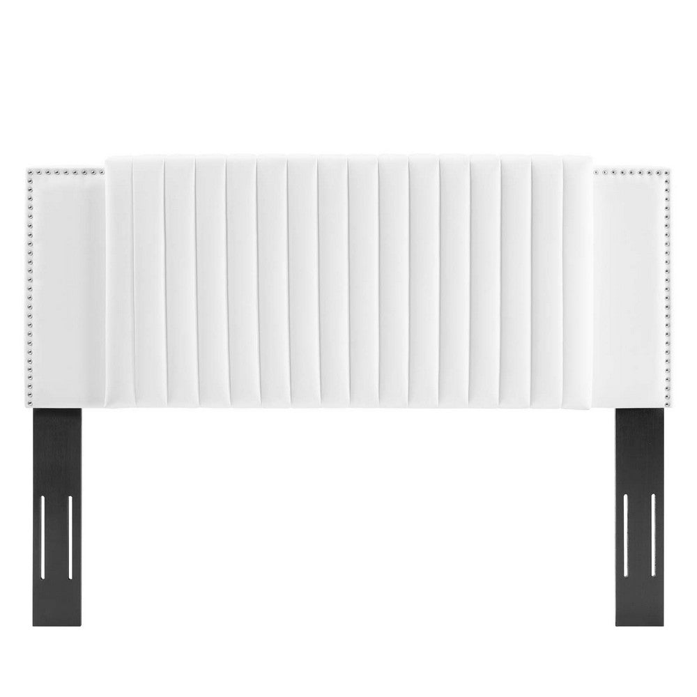 Felicity Channel Tufted Performance Velvet Full/Queen Headboard by Modway| White