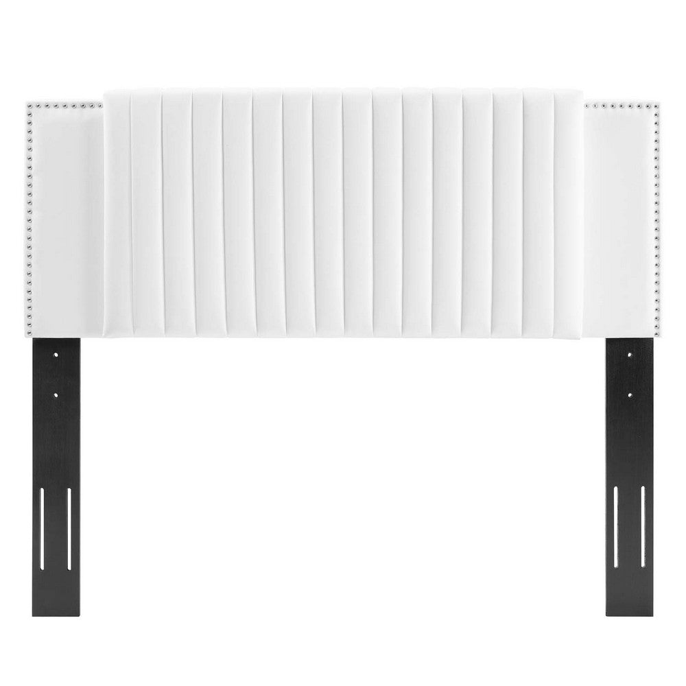 Felicity Channel Tufted Performance Velvet Full/Queen Headboard by Modway| White