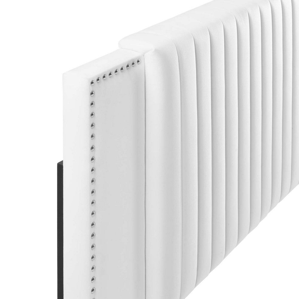 Felicity Channel Tufted Performance Velvet Full/Queen Headboard by Modway| White