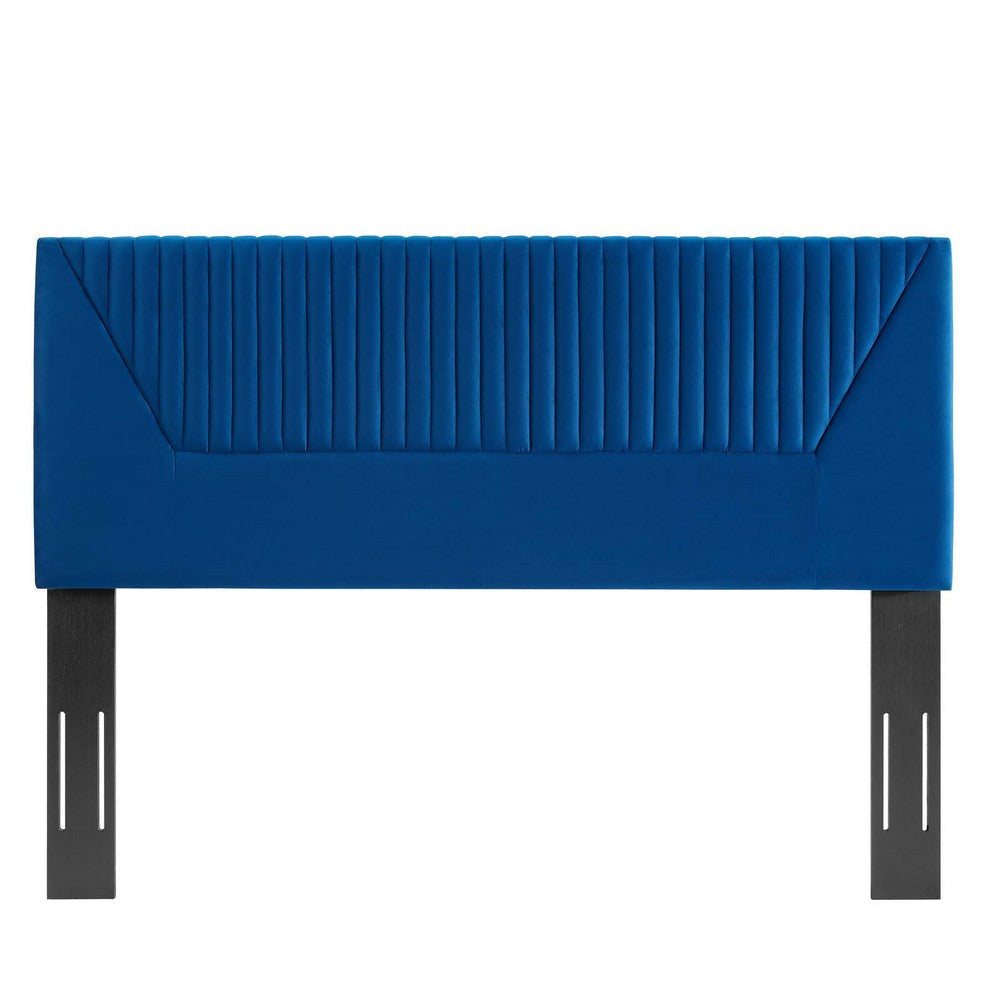 Modway MOD-6668-NAV Patience Channel Tufted Performance Velvet Full/Queen Headboard Navy MDY-MOD-6668-NAV