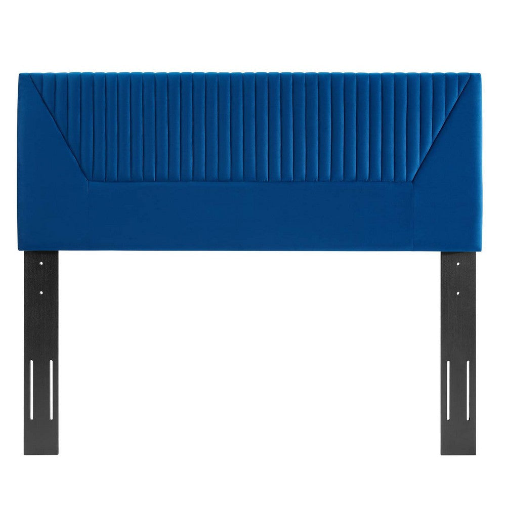 Modway MOD-6668-NAV Patience Channel Tufted Performance Velvet Full/Queen Headboard Navy MDY-MOD-6668-NAV