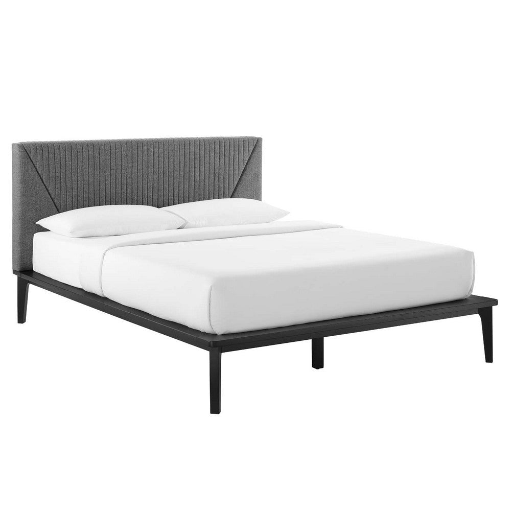 Modway MOD-6670-BLK-GRY Dakota Upholstered Queen Platform Bed, Black Gray