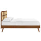 Sidney Cane and Wood King Platform Bed With Splayed Legs by Modway| Brown