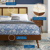 Kelsea Cane and Wood Full Platform Bed With Splayed Legs by Modway| Brown