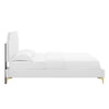 Modway Sienna Performance Velvet Queen Platform Bed in White MDY-MOD-6712-WHI