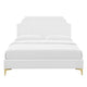 Modway Sienna Performance Velvet Queen Platform Bed in White MDY-MOD-6712-WHI