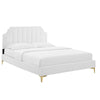 Modway Sienna Performance Velvet Queen Platform Bed in White