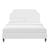 Modway Sienna Performance Velvet Queen Platform Bed in White MDY-MOD-6712-WHI