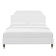 Modway Sienna Performance Velvet Queen Platform Bed in White MDY-MOD-6712-WHI