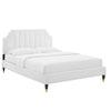 Modway Sienna Performance Velvet Queen Platform Bed in White