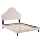 Modway Gwyneth Tufted Performance Velvet Full Platform Bed in Pink with Black Wood Legs MDY-MOD-6759-PNK