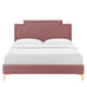 Modway Liva Performance Velvet Twin Bed in Dusty Rose MDY-MOD-6791-DUS