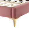 Modway Liva Performance Velvet Twin Bed in Dusty Rose MDY-MOD-6791-DUS