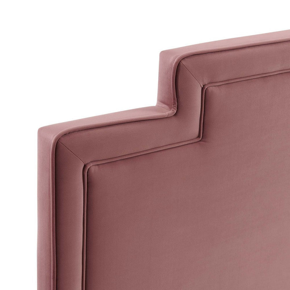 Modway Liva Performance Velvet Twin Bed in Dusty Rose MDY-MOD-6791-DUS
