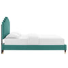 Modway Elise Channel Tufted Performance Velvet Full Platform Bed in Teal with Gold Legs MDY-MOD-6874-TEA