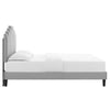 Modway Elise Channel Tufted Performance Velvet Full Platform Bed in White with Black Wood Legs Light Gray MDY-MOD-6877-LGR