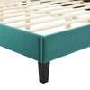 Modway MOD-6897-TEA Lindsey Performance Velvet Twin Platform Bed Teal MDY-MOD-6897-TEA