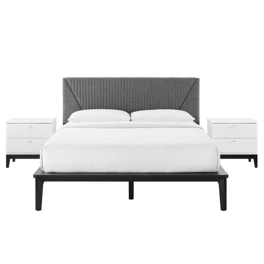 Modway Dakota Modern, 3 Piece Bedroom Set, White