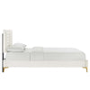 Modway Sofia Channel Tufted Performance Velvet Queen Platform Bed in White MDY-MOD-6979-WHI