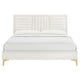 Modway Sofia Channel Tufted Performance Velvet Queen Platform Bed in White MDY-MOD-6979-WHI