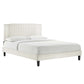 Modway Zahra Channel Tufted Performance Velvet Full Platform Bed in White