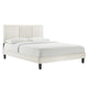 Modway Sofia Channel Tufted Performance Velvet Full Platform Bed in White