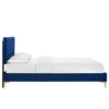 Modway MOD-7001-NAV Leah Chevron Tufted Performance Velvet Full Platform Bed Navy MDY-MOD-7001-NAV