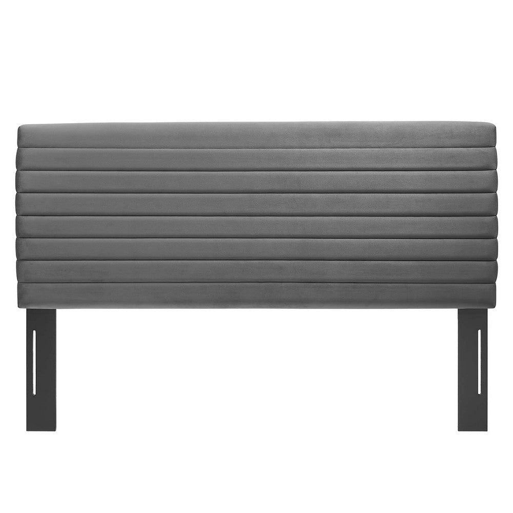 Modway Tranquil Modern Performance Velvet Full/Queen Headboard in Gray MDY-MOD-7024-GRY