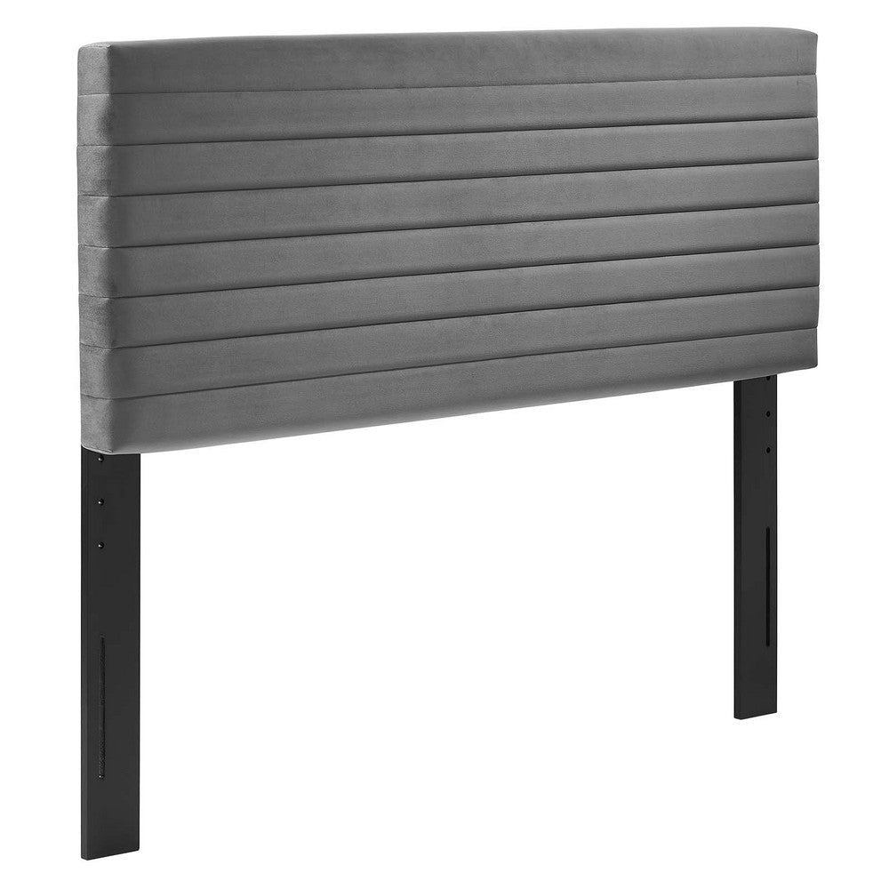 Modway Tranquil Modern Performance Velvet Full/Queen Headboard in Gray MDY-MOD-7024-GRY