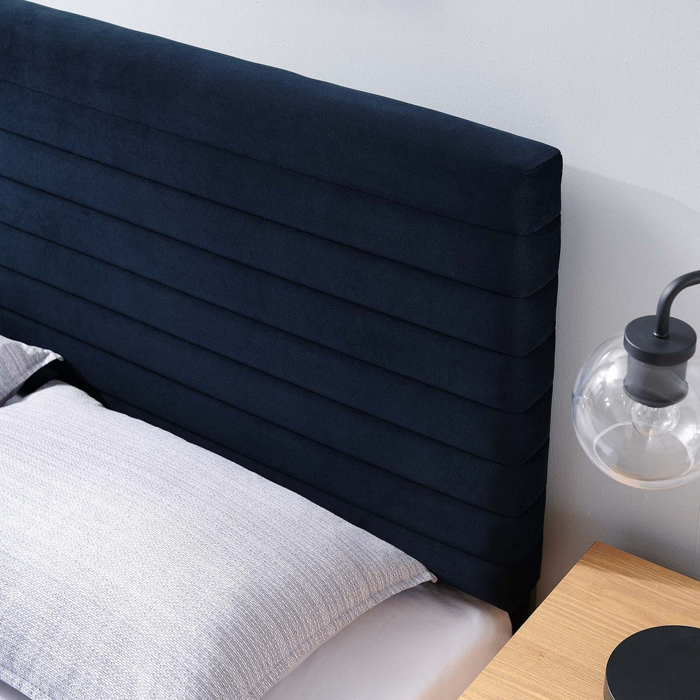 Tranquil Channel Tufted King/California King Headboard  by Modway| Blue