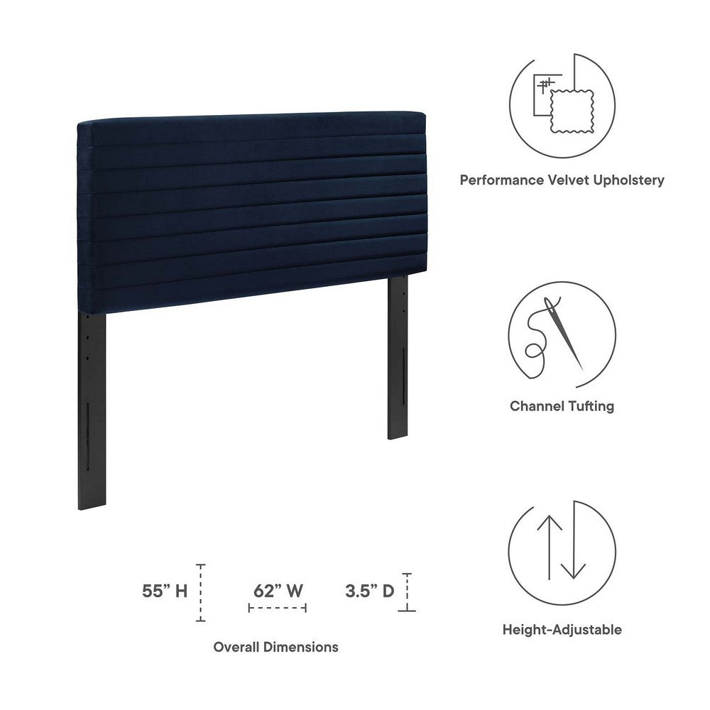 Tranquil Channel Tufted King/California King Headboard  by Modway| Blue