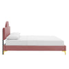 Modway Performance Velvet Full Bed in Dusty Rose Platform MDY-MOD-7028-DUS