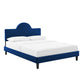 Modway Performance Velvet King Bed in Navy Platform