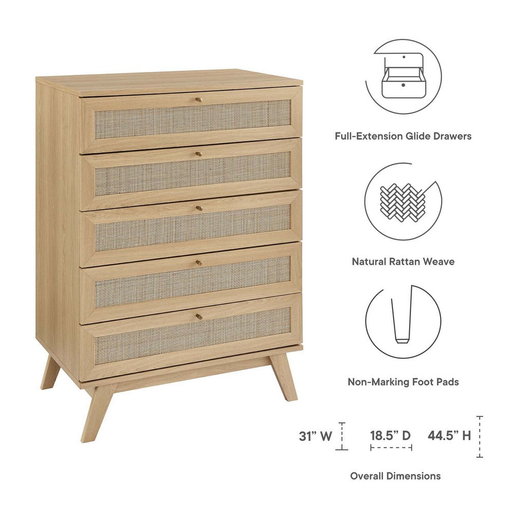 Soma 5-Drawer Chest by Modway| Brown