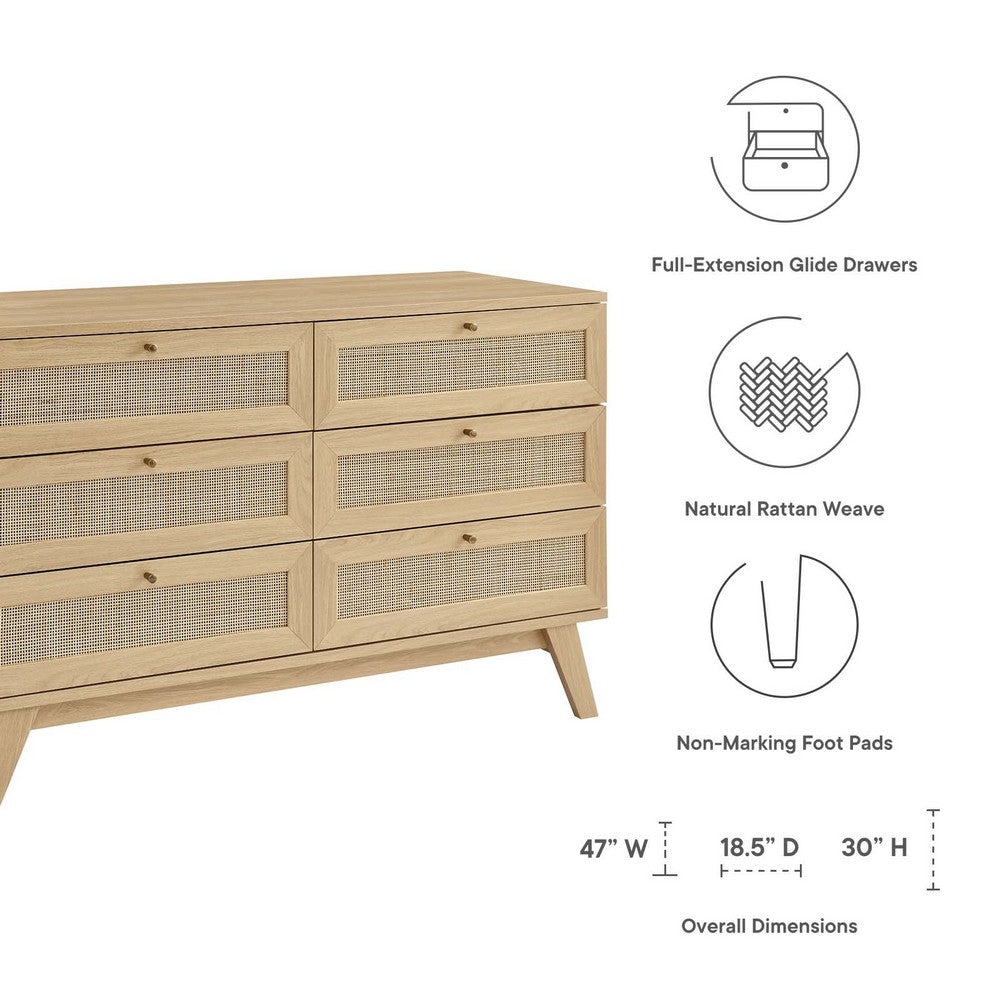 Soma 6-Drawer Dresser by Modway| Brown